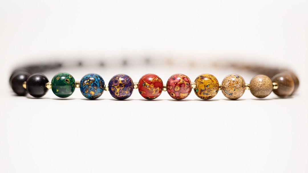 Starlit Brilliance with Lacquer Finish Bracelet-Good Luck Feng Shui Bracelet package with box and bag